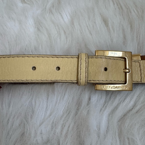 Dolce & Gabbana Beige and Gold Statement Belt - Picture 8 of 8